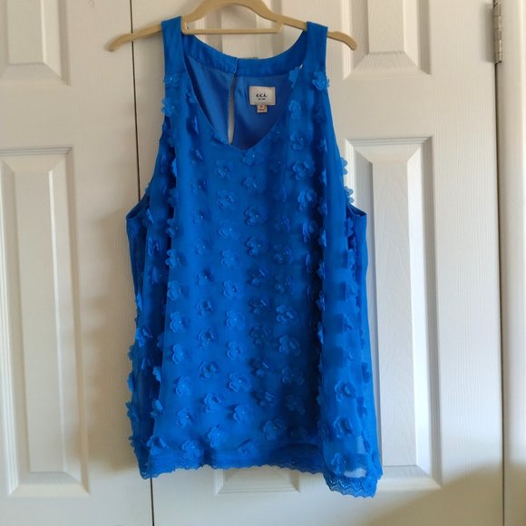 ECI Tops - ECI BLUE XL FULLY LINED SLEVELESS TOP